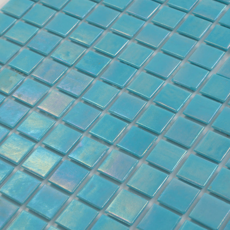 Cyan Blue 12x12 Uniform Square Glossy Glass Mosaic Tile (20 pack, 20 sq ft/case), photo 7 of 8