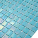 Cyan Blue 12x12 Uniform Square Glossy Glass Mosaic Tile (20 pack, 20 sq ft/case)