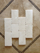 Noble Light Botticino Marble 4" x 4" Tumbled Tile