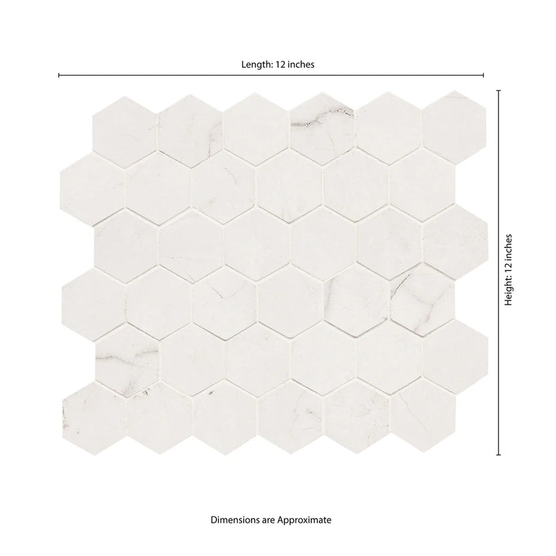 MSI Brighton Grey Porcelain Mosaic Hexagon Wall and Floor Tile 12"x12"