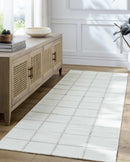 Nissa White Gray Checkered Wool Rug