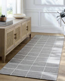 Nissa Gray Checkered Wool Rug