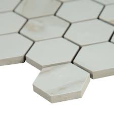 MSI Calacatta Hexagon Mosaic Porcelain Wall and Floor Tile 2"x2" - Pietra Collection, photo 5 of 5