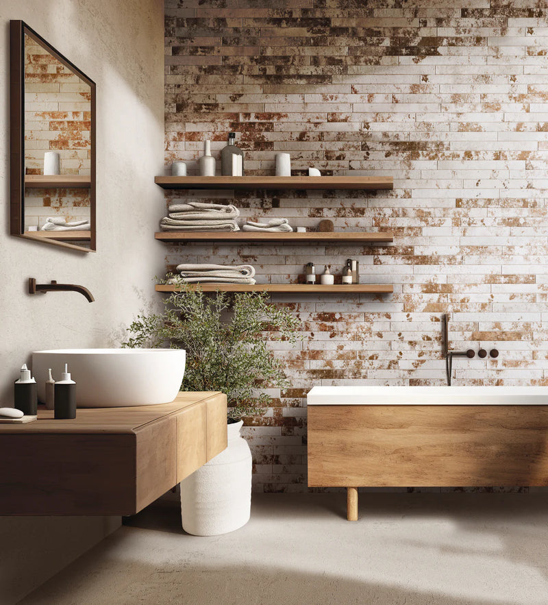 MSI Brickstone Rustique White Brick Matte Porcelain Wall and Floor Tile