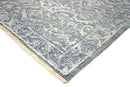 Silver and Gray Modern Hand Knotted Bamboo Silk Wool Area Rug 8x10