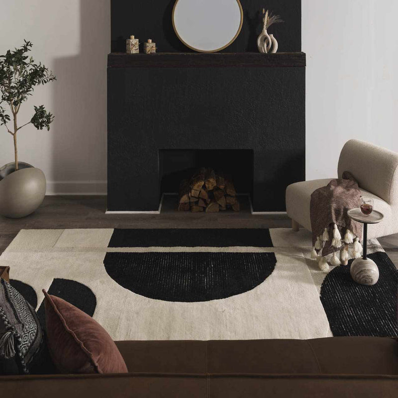 Brooklyn Black&White Modern Wool Rug