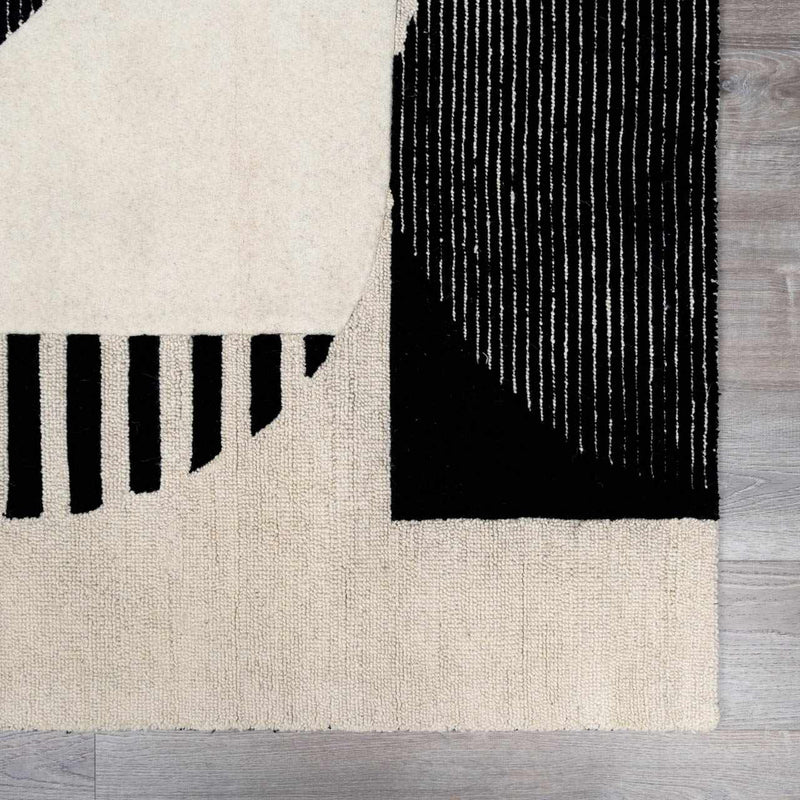 Brooklyn Black&White Modern Wool Rug