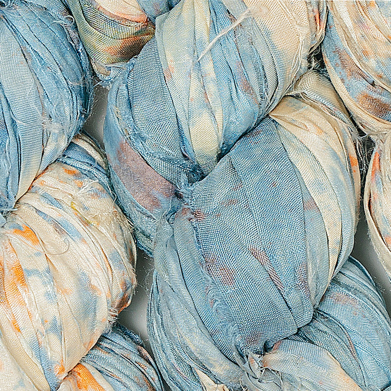 Tie Dye Recycled Sari Silk Ribbon