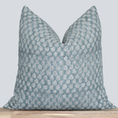 Luna Floral Block Printed Pillow Cover | Blue/Teal Green