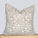 Ochre Floral Block Printed Pillow Cover | Mustard