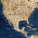 Framed Custom World Map Canvas Print - Deep Blue World Map by MyGreatCanvas | Canvas Wall Art Prints | Photo Prints & Wall Decor