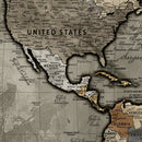Personalized World Map Wall Art Canvas Print – Custom Push