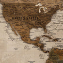 Personalized Push Pin World Map Canvas Print – Custom Framed