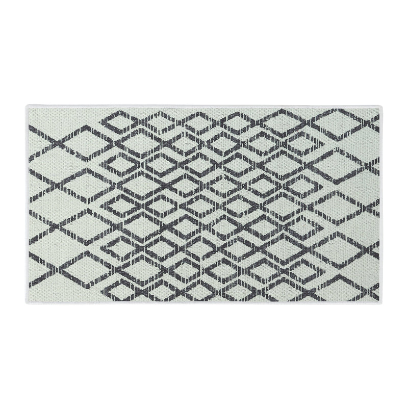 Geometric Diamond Design Multipurpose Floor Mat | 24"x44" | Ivory