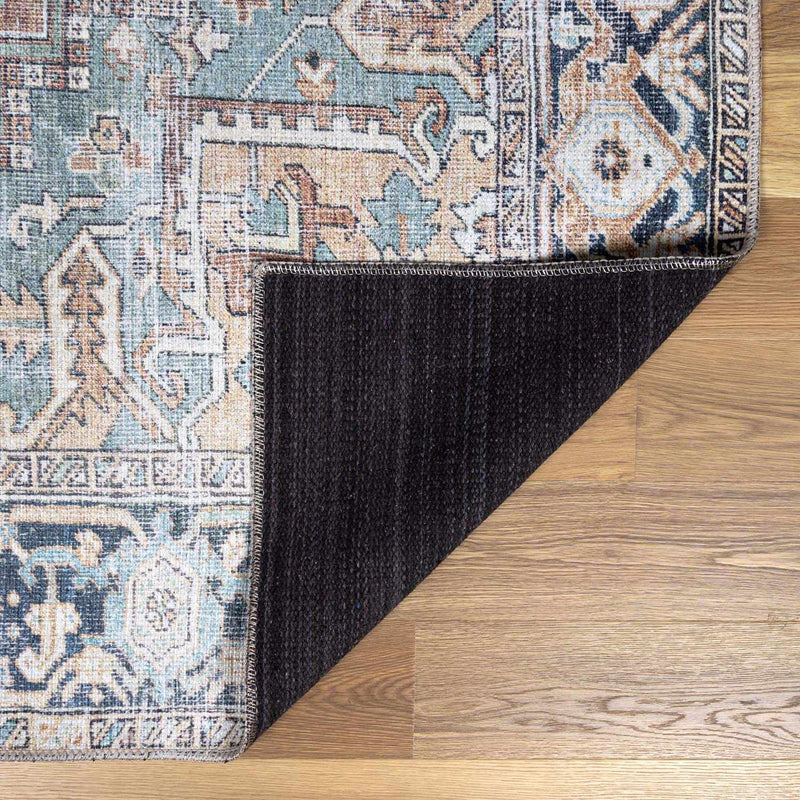 Green Nisa Vintage Washable Area Rug