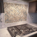 Beige 11x13 Matte Herringbone Recycled Glass Mosaic Tile (10 pack, 9.625 sq ft/case)