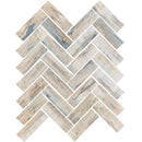 Beige 11x13 Herringbone Matte Recycled Glass Mosaic Tile (10 pack, 9.625 sq ft/case) - Sample