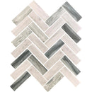 Gray Beige 11x13 Matte Herringbone Recycled Glass Mosaic Tile (10 pack, 9.625 sq ft/case)