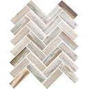 Beige 11x13 Matte Herringbone Recycled Glass Mosaic Tile (10 pack, 9.625 sq ft/case)