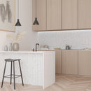 White with Gray Vein 11x13 Polished Herringbone Glass Recycled Glass Mosaic Tile (10 pack, 9.63 sq ft/case)