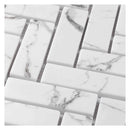 White with Gray Vein 11x13 Polished Herringbone Glass Recycled Glass Mosaic Tile (10 pack, 9.63 sq ft/case)