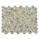 Blue Beige 10x12 Matte Hexagon Recycled Glass Mosaic Tile (10 pack, 8.29 sq ft/case) - Sample