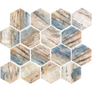 Blue Beige 10x12 Matte Hexagon Recycled Glass Mosaic Tile (10 pack, 8.29 sq ft/case)