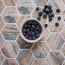 Blue Beige 10x12 Matte Hexagon Recycled Glass Mosaic Tile (10 pack, 8.29 sq ft/case)