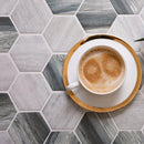 Gray Beige 10x12 Matte Hexagon Recycled Glass Mosaic Tile (10 pack, 8.29 sq ft/case)