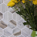 Beige 10x12 Matte Hexagon Recycled Glass Mosaic Tile (10 pack, 8.29 sq ft/case)