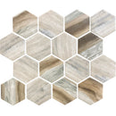 Beige 10x12 Matte Hexagon Recycled Glass Mosaic Tile (10 pack, 8.29 sq ft/case) - Sample
