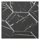 Black with White Vein 10x12 Polished Hexagon Glass Recycled Glass Mosaic Tile (10 pack, 8.29 sq ft/case) - Sample