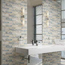 Blue Beige 12x12 Matte Brick Recycled Glass Mosaic Tile (10 pack, 9.18 sq ft/case) - Sample