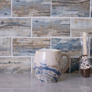 Blue Beige 12x12 Matte Brick Recycled Glass Mosaic Tile (10 pack, 9.18 sq ft/case) - Sample