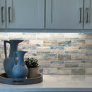 Blue Beige 12x12 Matte Brick Recycled Glass Mosaic Tile (10 pack, 9.18 sq ft/case)