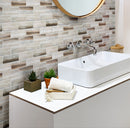 Beige 12x12 Matte Brick Recycled Glass Mosaic Tile (10 pack, 9.18 sq ft/case)