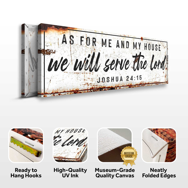 Joshua 24:15 - We Will Serve The Lord Rustic Sign
