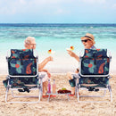 2 Packs 5-Position Outdoor Folding Backpack Beach Table Chair Reclining Chair Set
