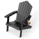 Outdoor Adirondack Chair with Built-in Cup Holder for Backyard Porch