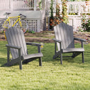 Outdoor Adirondack Chair with Built-in Cup Holder for Backyard Porch