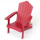 Outdoor Adirondack Chair with Built-in Cup Holder for Backyard Porch