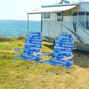 Foldable Backpack Beach Chair with Cup Holder and Storage Pockets Set of 2