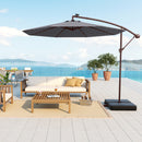 10 Ft Patio Umbrella Offset Cantilever Umbrella with 40 Solar Powered Lights