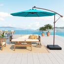 10 Ft Patio Umbrella Offset Cantilever Umbrella with 40 Solar Powered Lights
