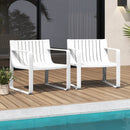 Patio Chairs Set of 2 with Curved Backrests and Seats