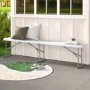 6 Feet Plastic Folding Bench Portable Seat with Handle and Lock