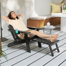 All-Weather HIPS Patio Adirondack Lounge Chair with Retractable Footrest
