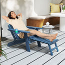 All-Weather HIPS Patio Adirondack Lounge Chair with Retractable Footrest