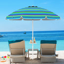 7.2 Feet Portable Outdoor Beach Umbrella with Sand Anchor and Tilt Mechanism