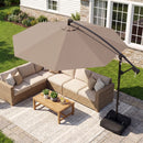 10 Feet Offset Hanging Umbrella with Base Patio Cantilever Umbrella with Tilt